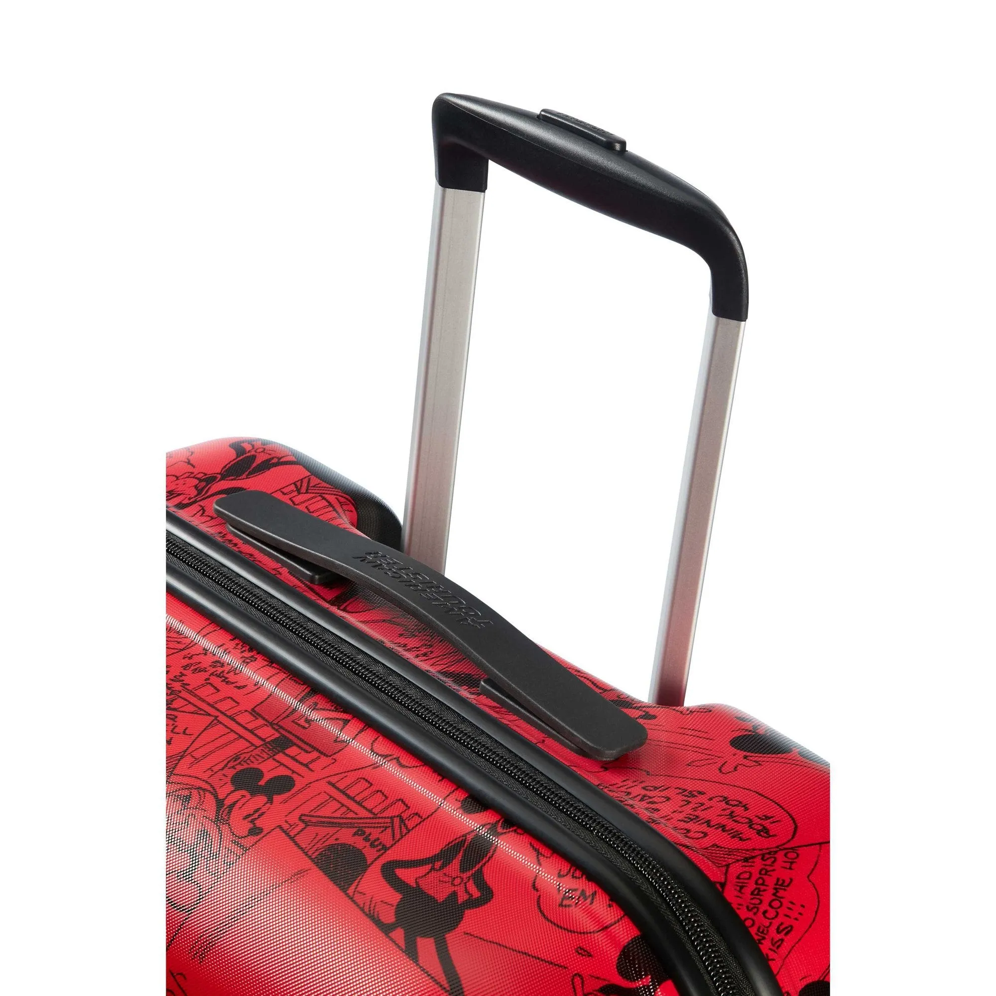 American Tourister Disney Wavebreaker Spinner Carry-On Luggage - Mickey Comics Red
