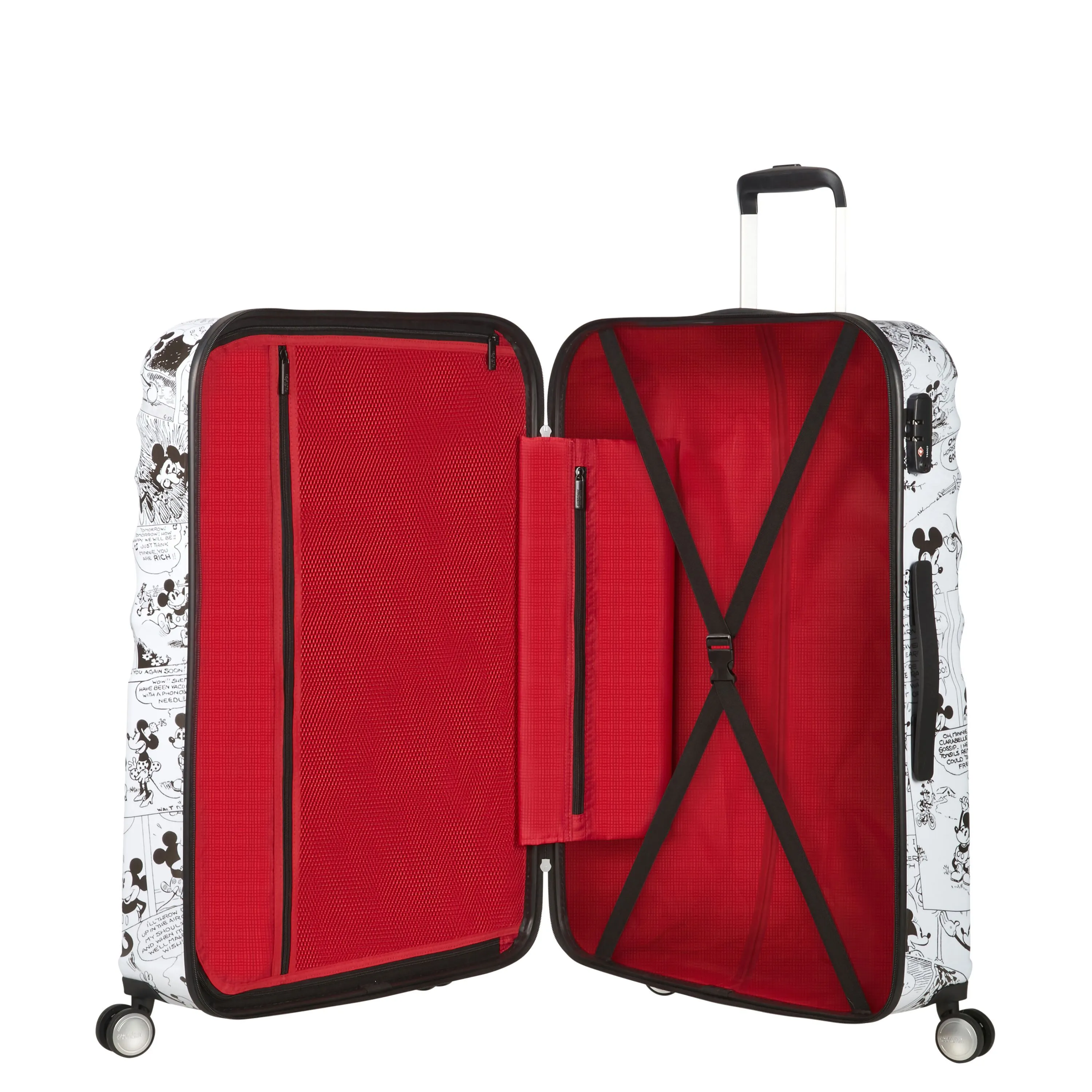 American Tourister Disney Wavebreaker Spinner Large Luggage - Minnie Comics White