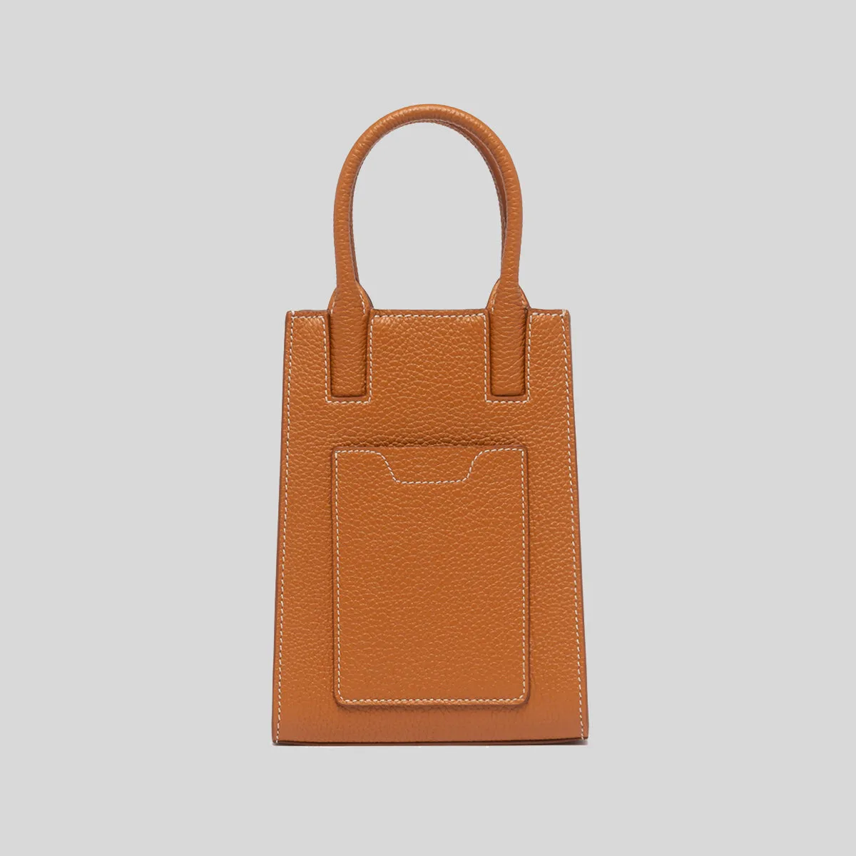 BURBERRY Grainy Leather Micro Frances Tote Warm Russet 80627021