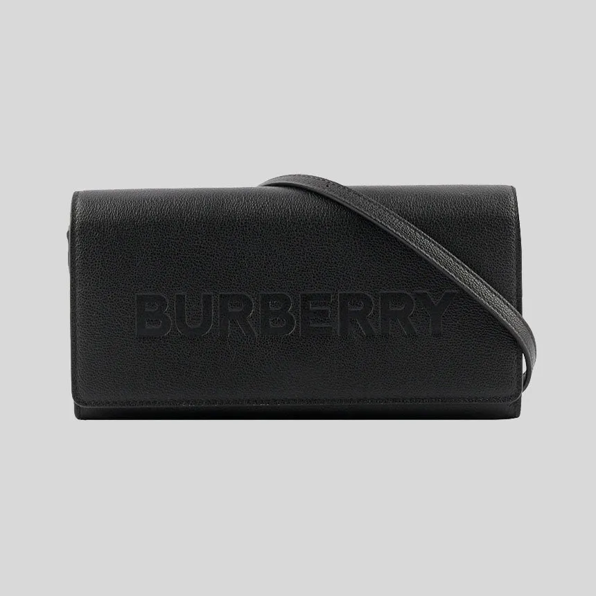 BURBERRY Henley Leather Crossbody Bag WOC Black 80528371