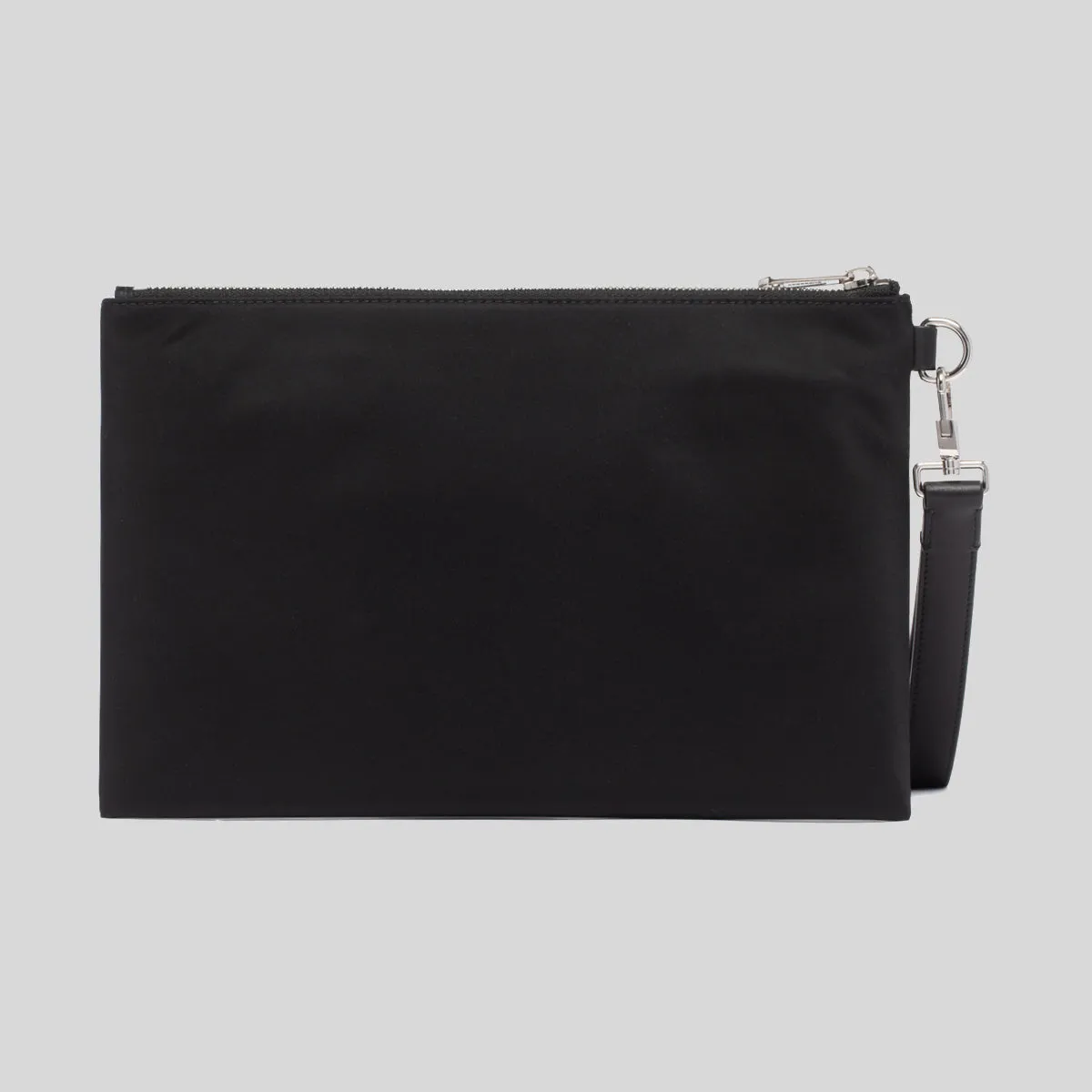 BURBERRY Unisex Logo Print Nylon Zip Pouch Black 80627541