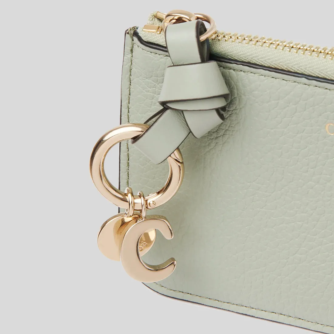 CHLOE Alphabet Flat Wallet Sea Grass CHC21WP944F57