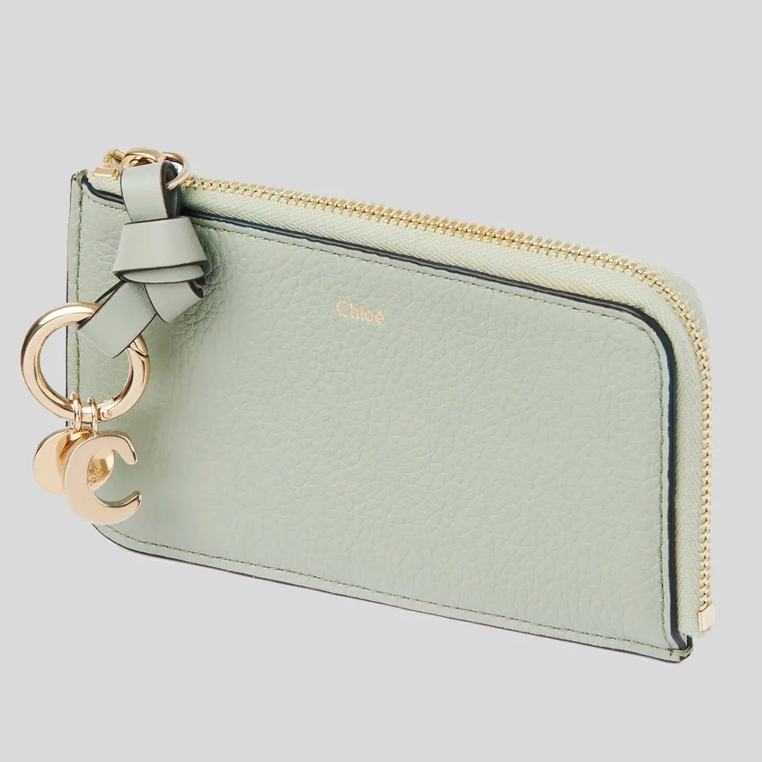 CHLOE Alphabet Flat Wallet Sea Grass CHC21WP944F57