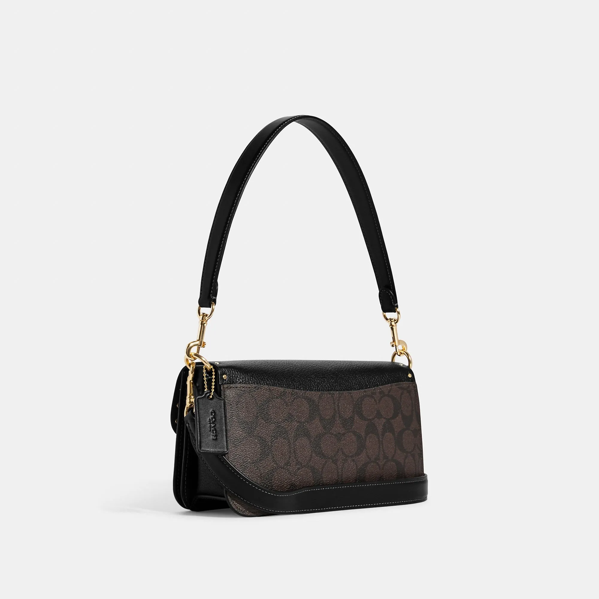 Coach Outlet Morgan Shoulder Bag In Colorblock Signature Canvas With Rivets