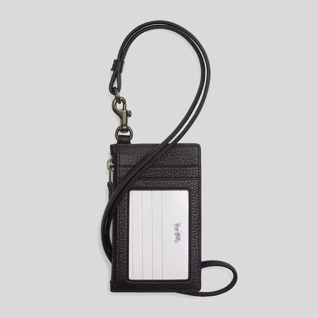 COACH Zip Lanyard Card Case Black CAJ45