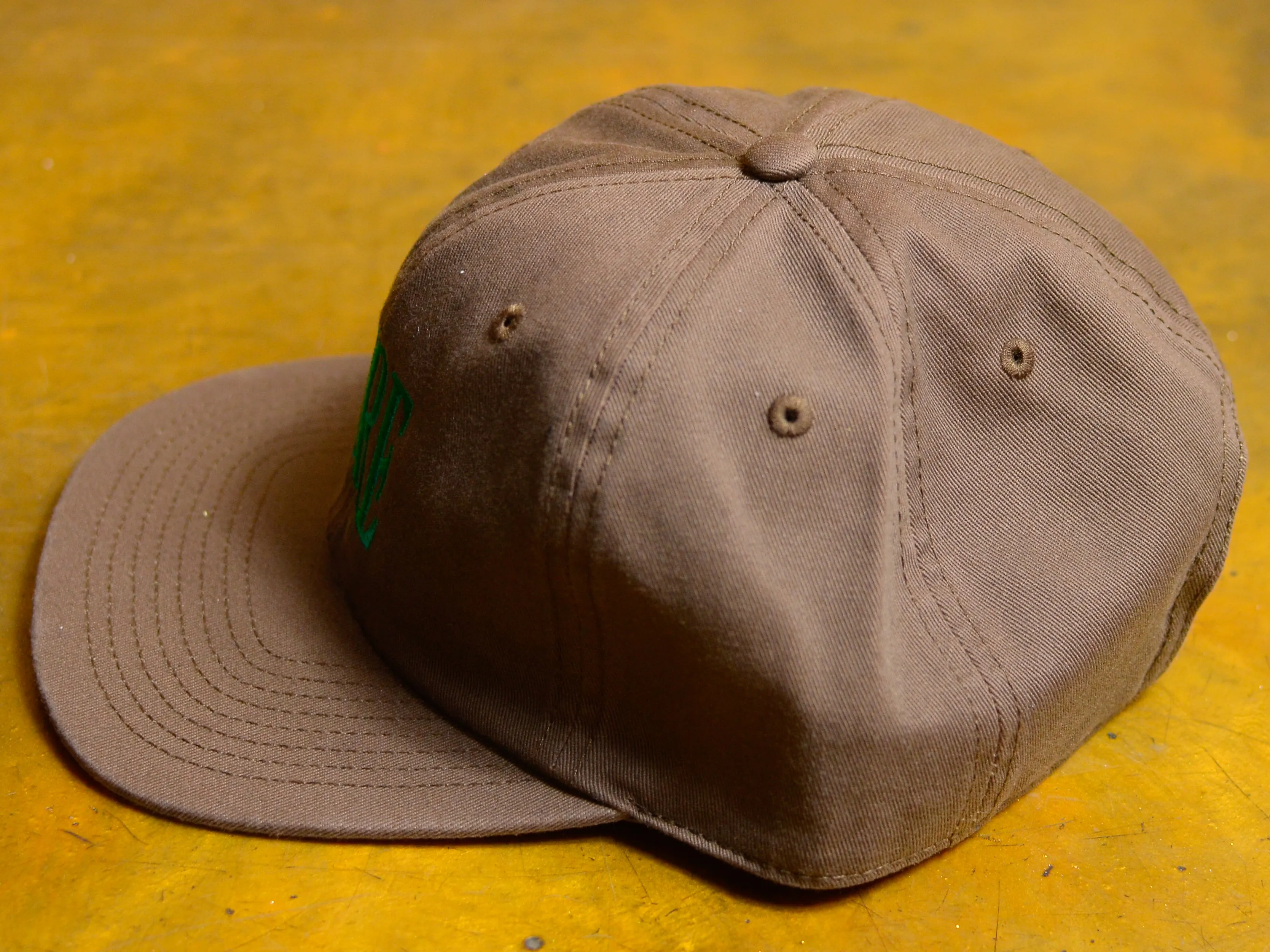 Crew Embroid 6 Panel Cap - Walnut