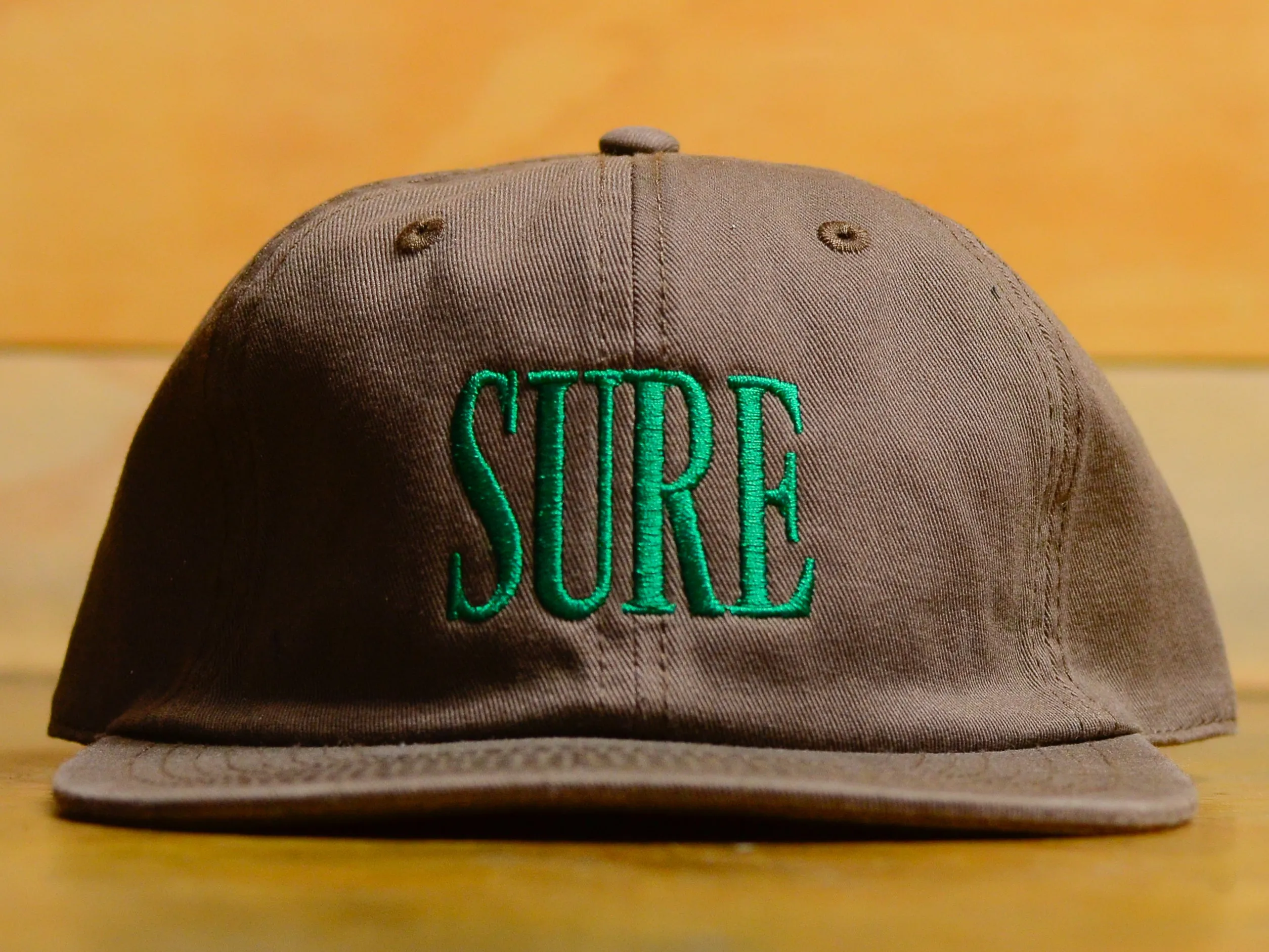 Crew Embroid 6 Panel Cap - Walnut