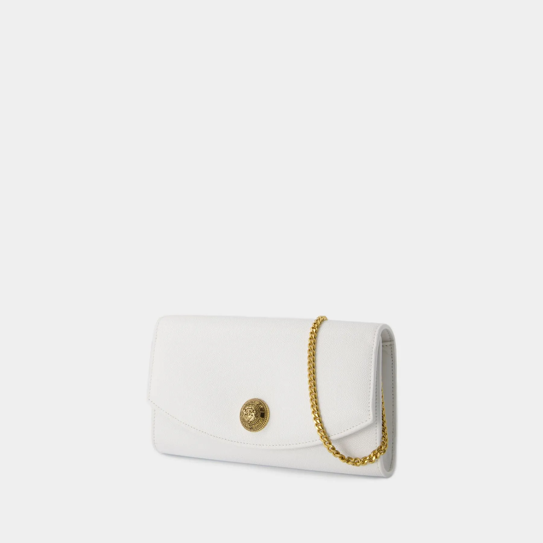 Embleme Wallet On Chain - Balmain - Leather - White