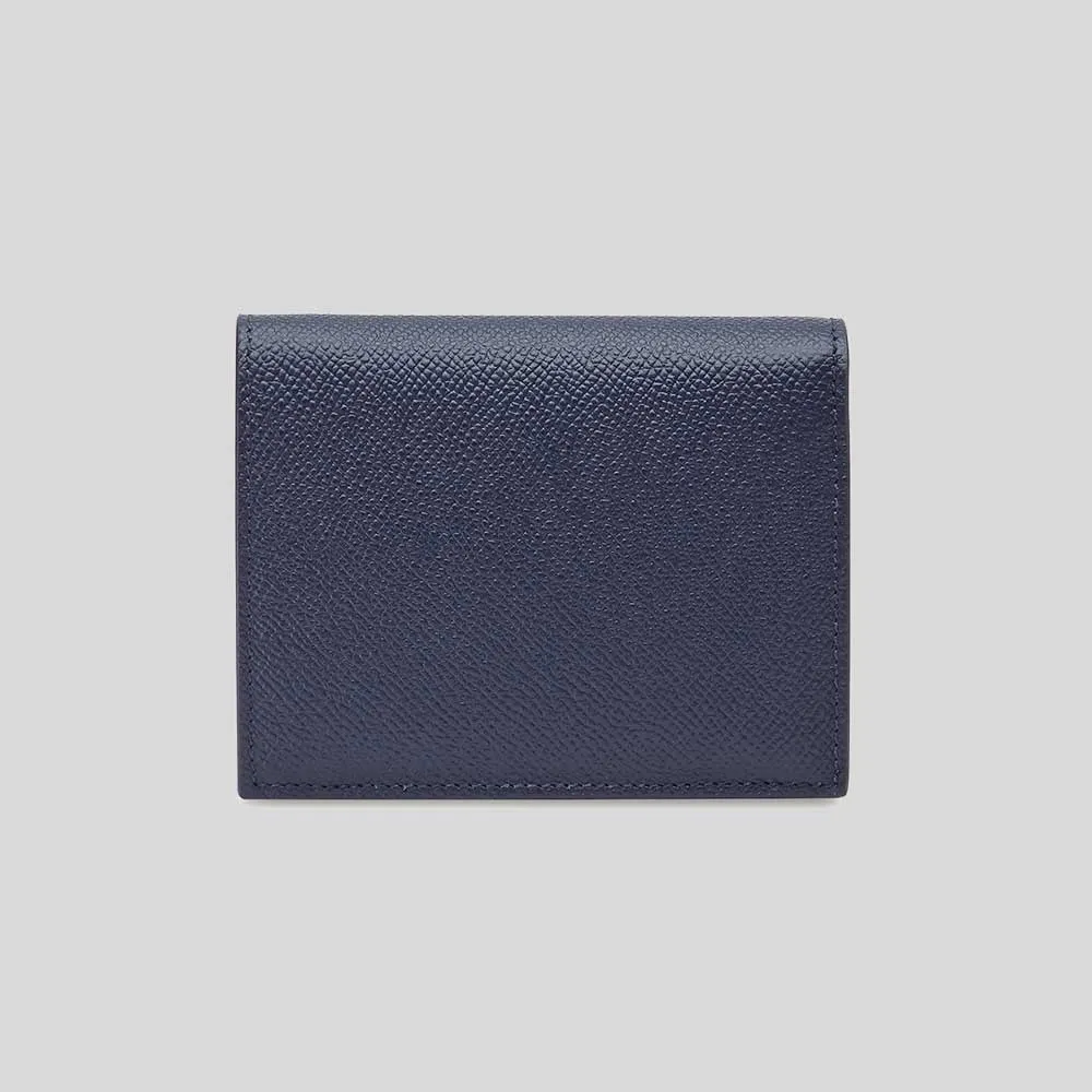 FERRAGAMO Calf Leather Small Bifold Wallet Midnight 771175