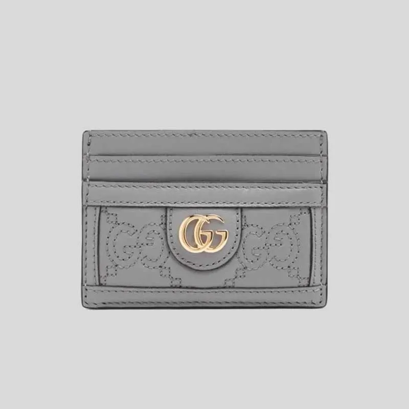 GUCCI GG MATELASSÉ Card Case Grey 723790