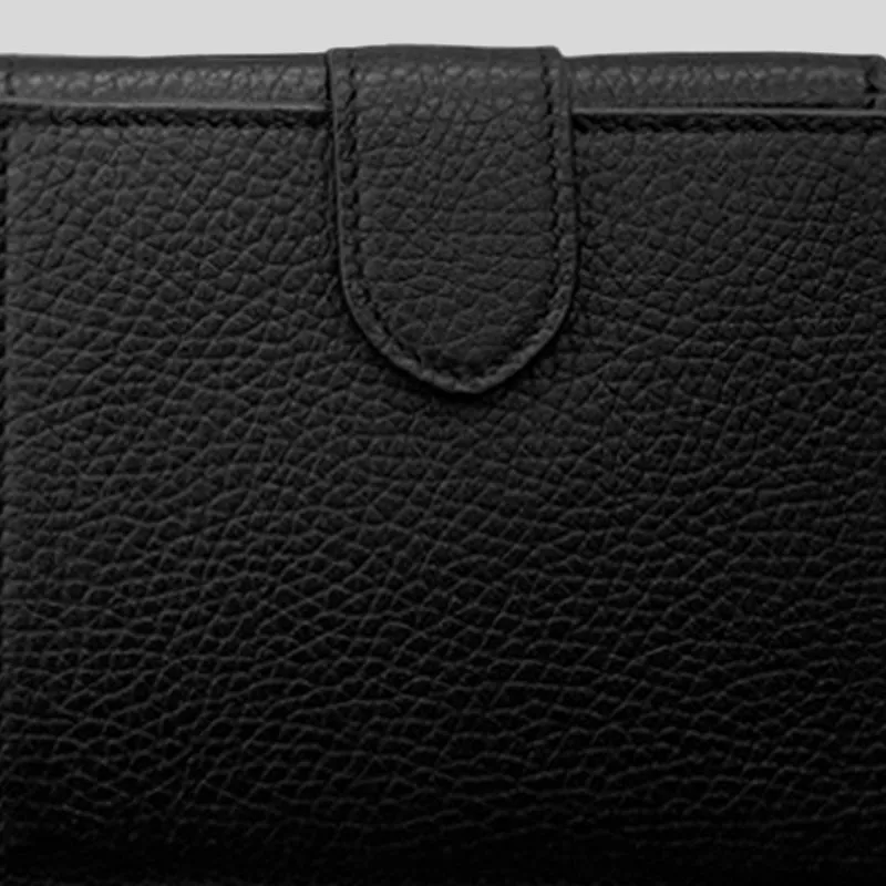 GUCCI Marmont Cellarius Leather Bifold Wallet Black 782749