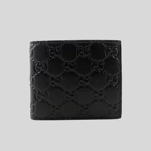 GUCCI Men's Signature GG Leather Bifold Wallet Black 779836