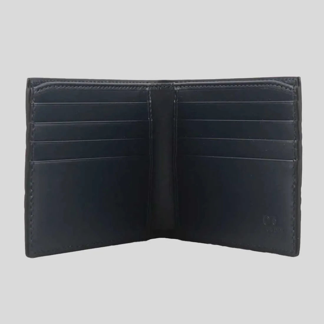 GUCCI Men's Signature GG Leather Bifold Wallet Navy 779836