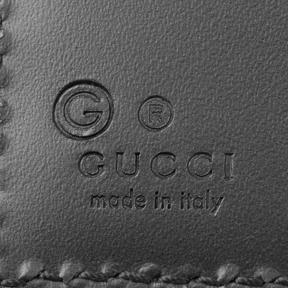 GUCCI Men's Signature GG Leather Bifold Wallet With Coin Pocket Black 779841