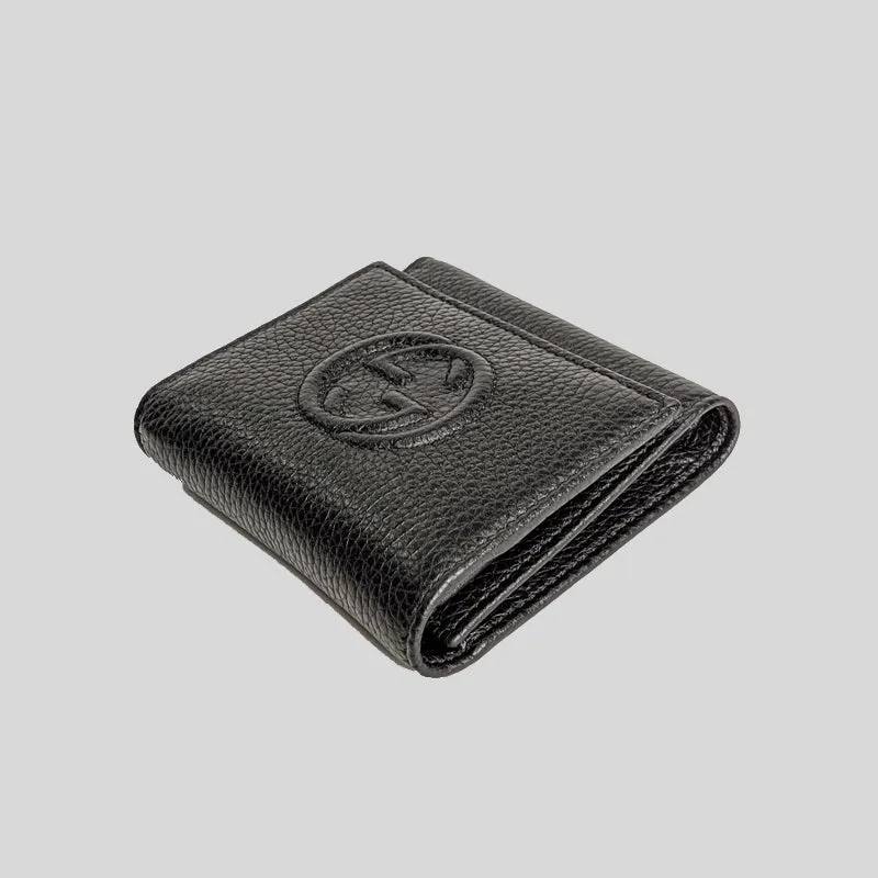 Gucci Soho Small Leather Trifold Wallet Black 598207