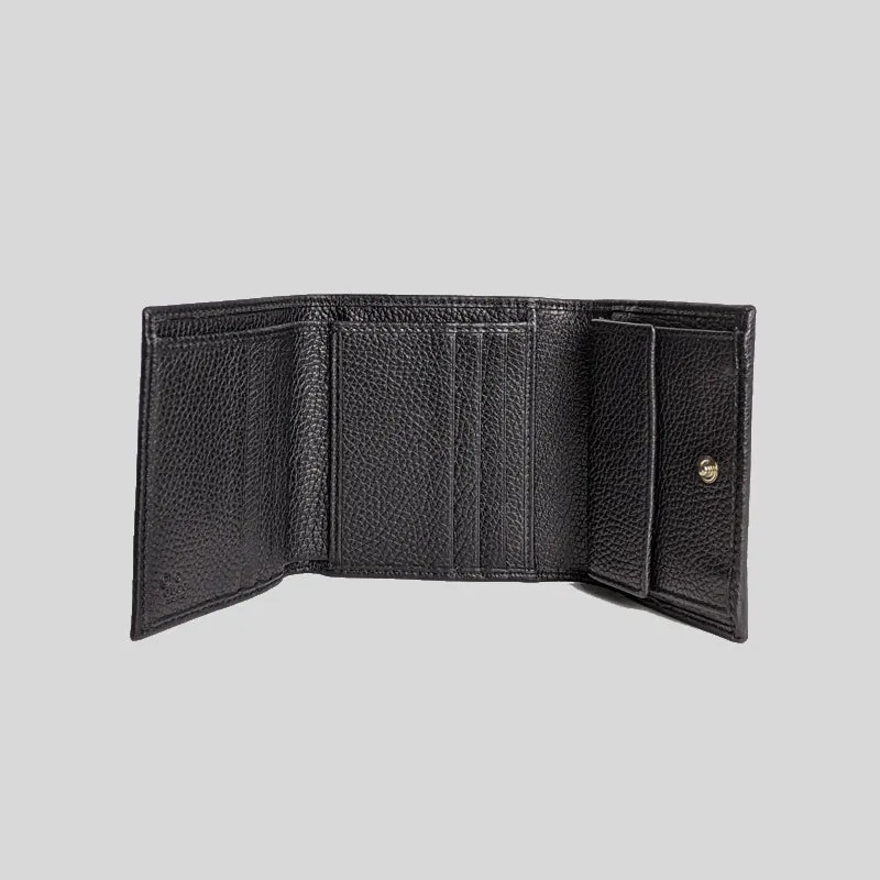 Gucci Soho Small Leather Trifold Wallet Black 598207