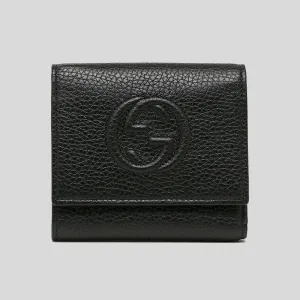 Gucci Soho Small Leather Trifold Wallet Black 598207