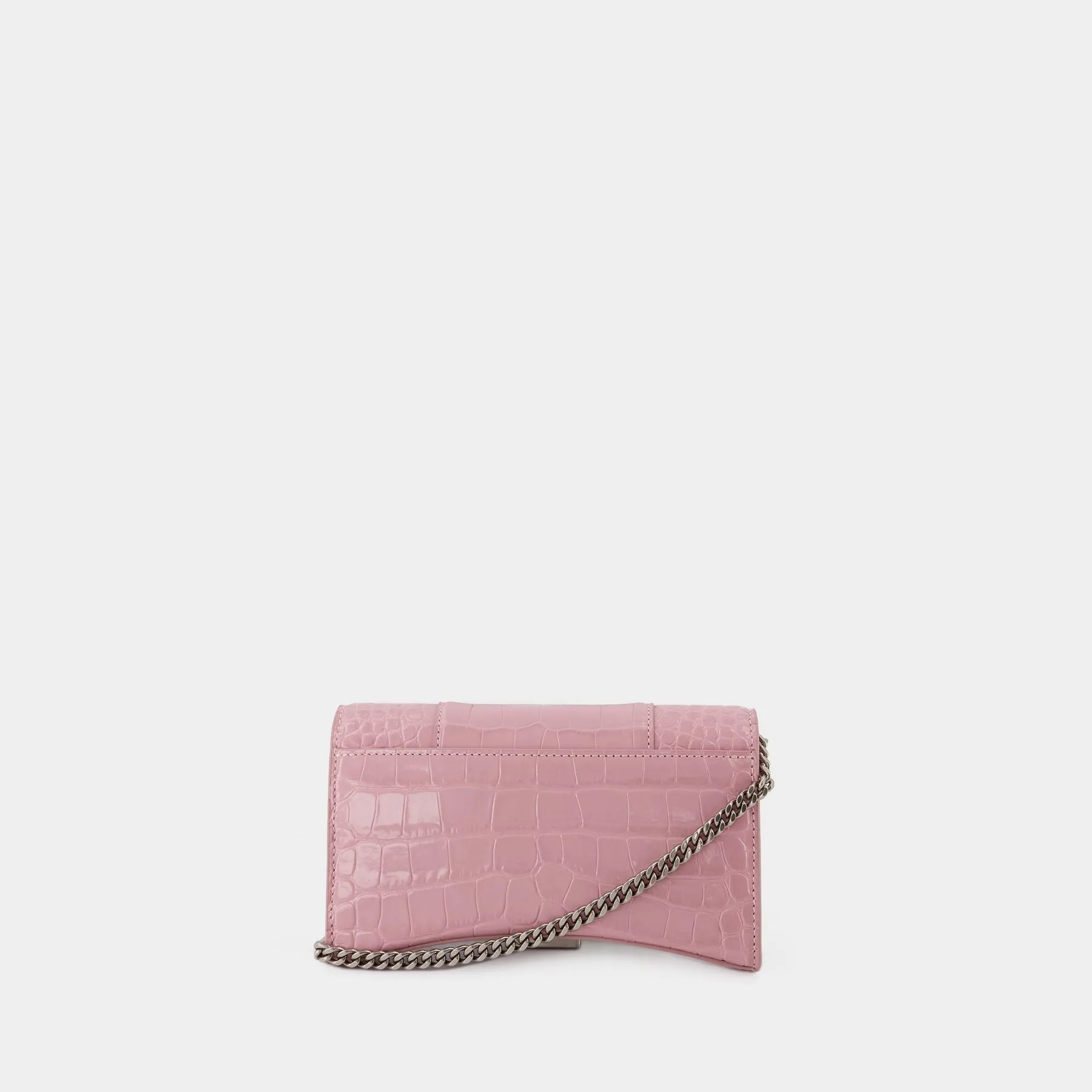 Hourglass Wallet on chain - Balenciaga - Leather - Powder Pink