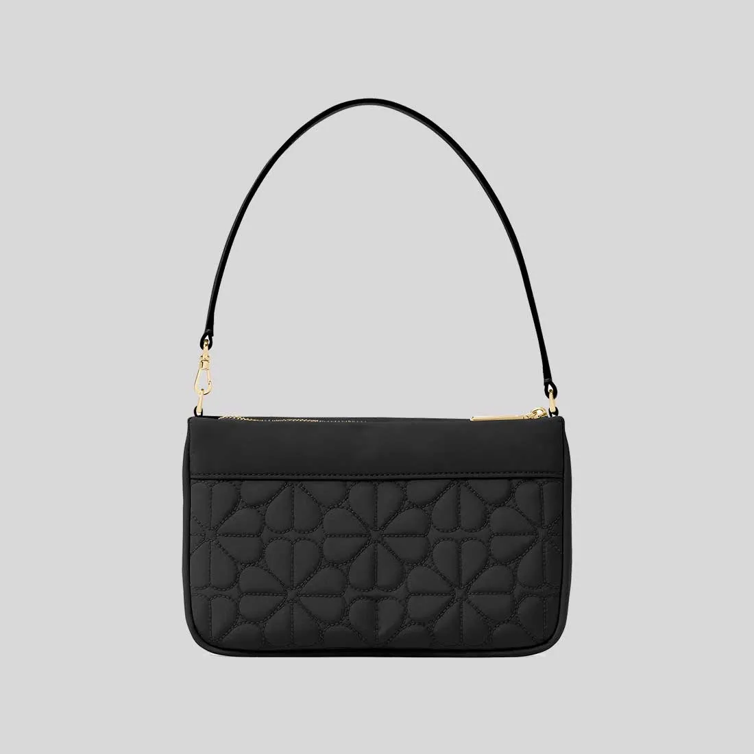 KATE SPADE Spade Flower Quilted Fabric Convertible Wristlet Black KK255