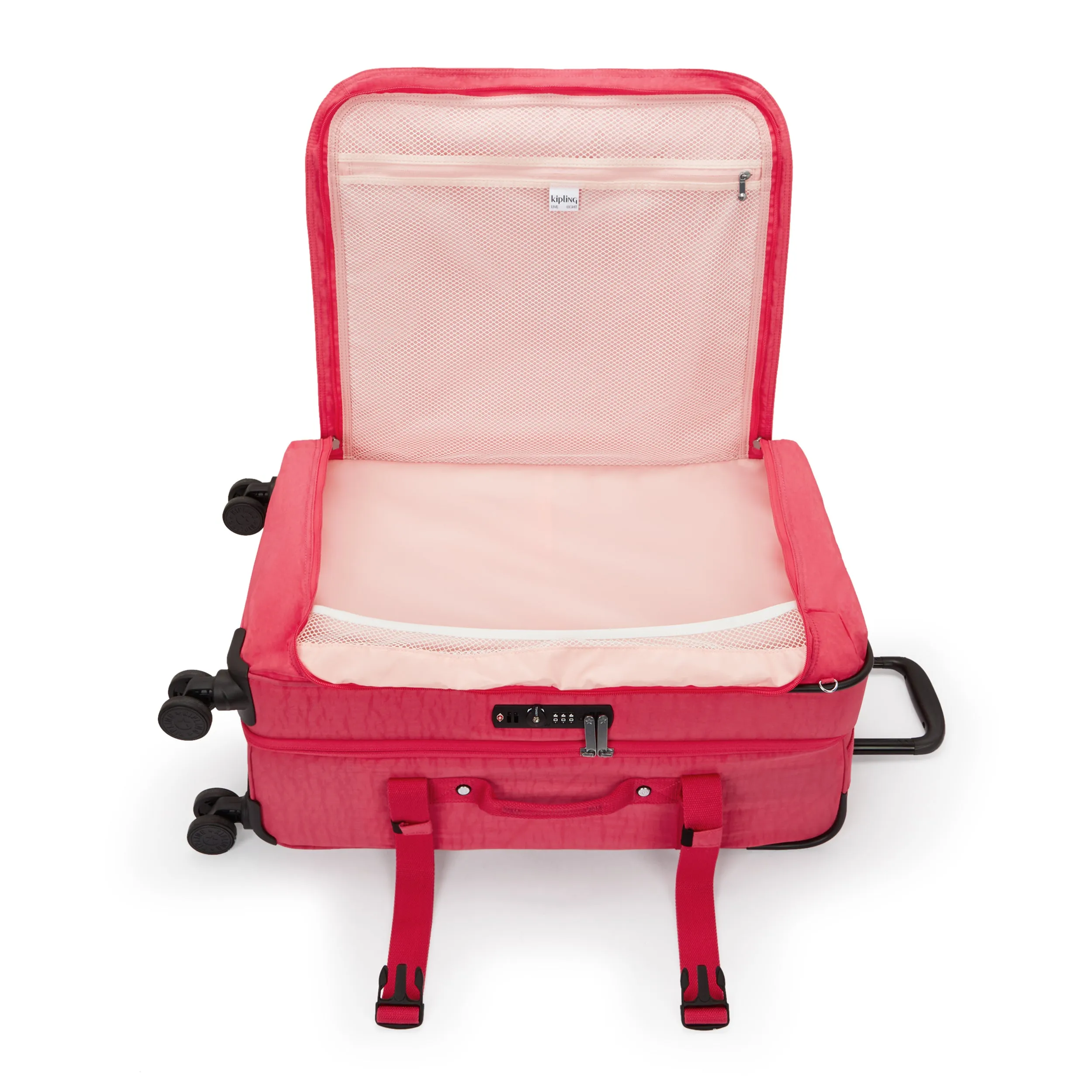 Kipling Spontaneous Medium Rolling Luggage - Resort Pink