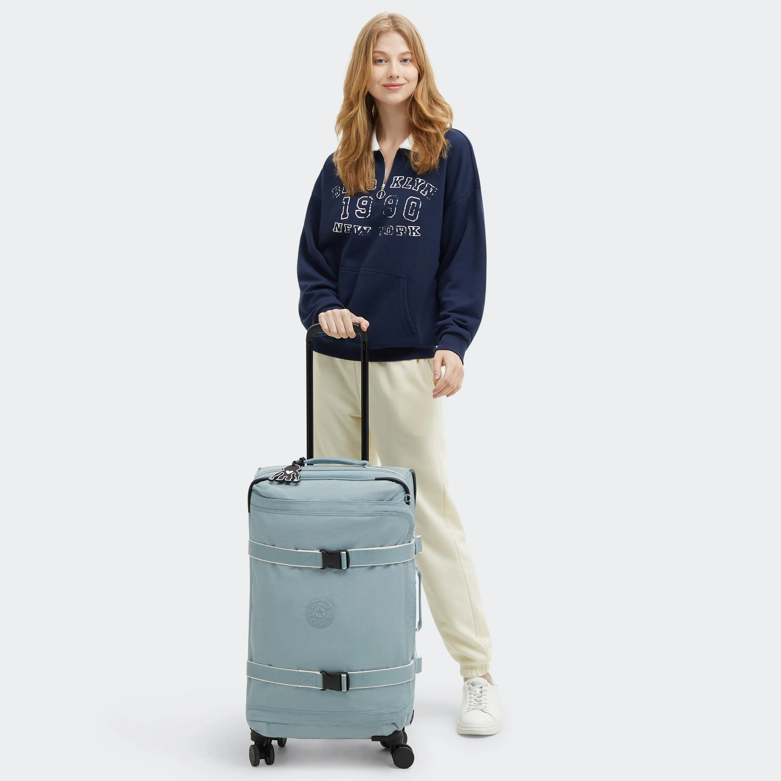 Kipling Spontaneous Medium Rolling Luggage - Resort Pink
