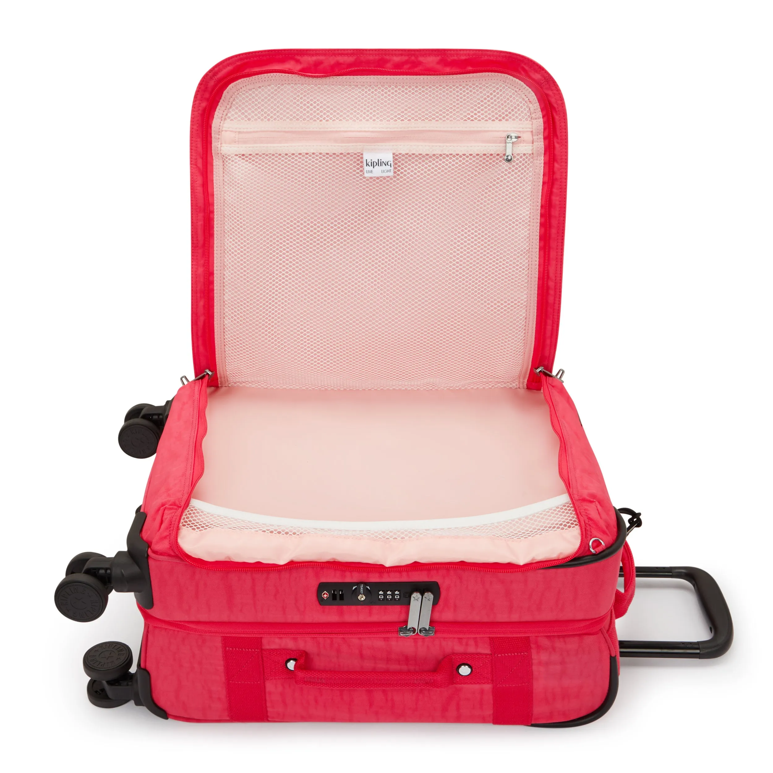 Kipling Spontaneous Small Rolling Luggage - Resort Pink