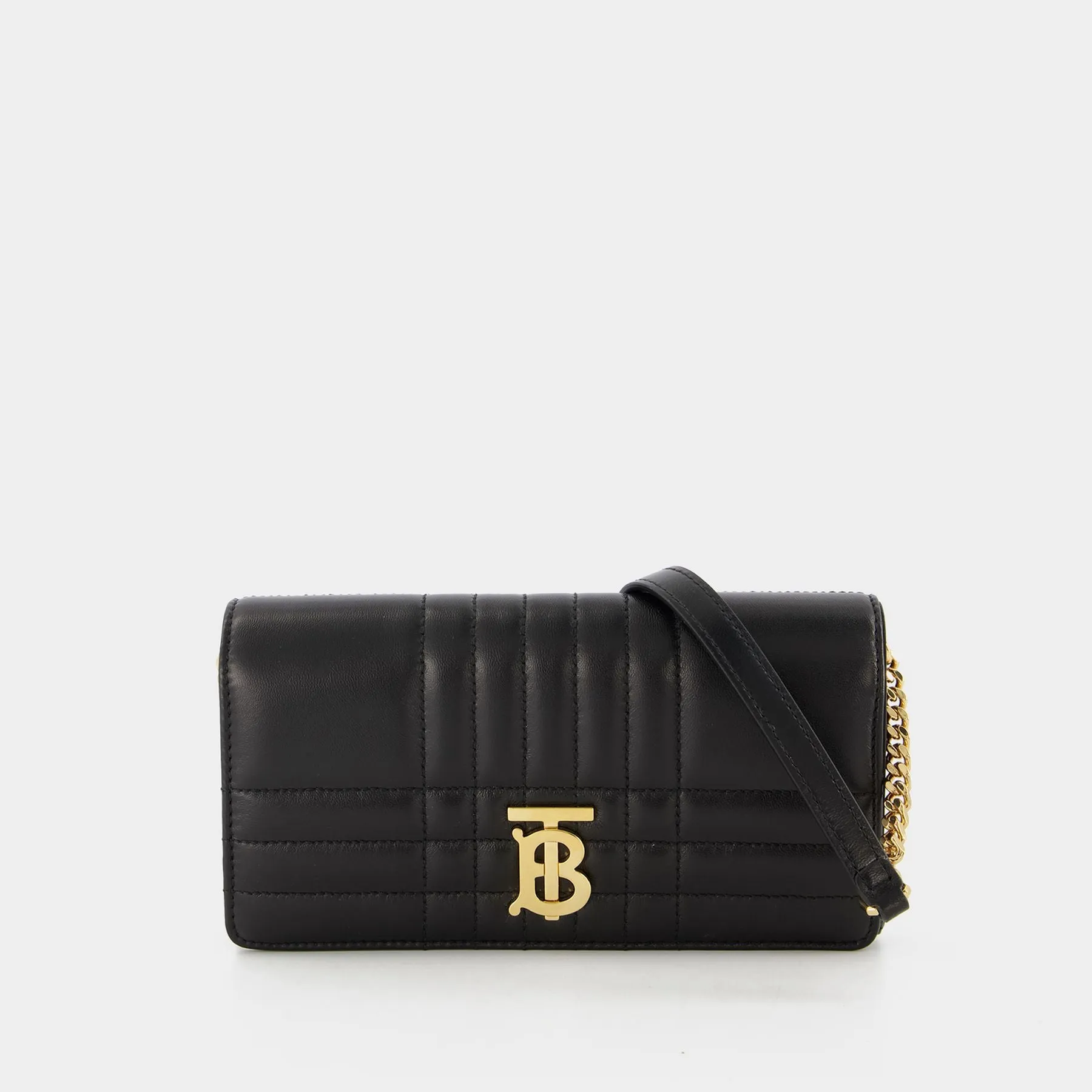 Ls Lola Qxc Wallet On Chain - Burberry -  Black/Light Gold - Leather