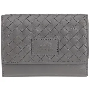 Mancini BASKET WEAVE RFID Secure Medium Clutch Wallet