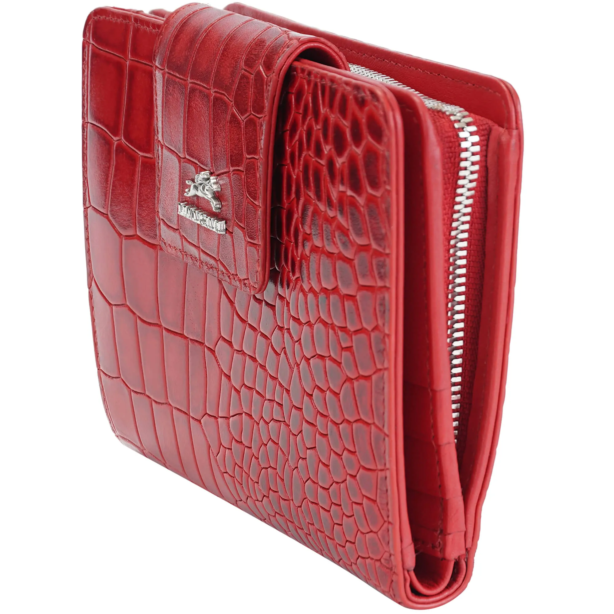 Mancini Croco2 Women’s Medium Clutch Wallet with Enhanced RFID Protection