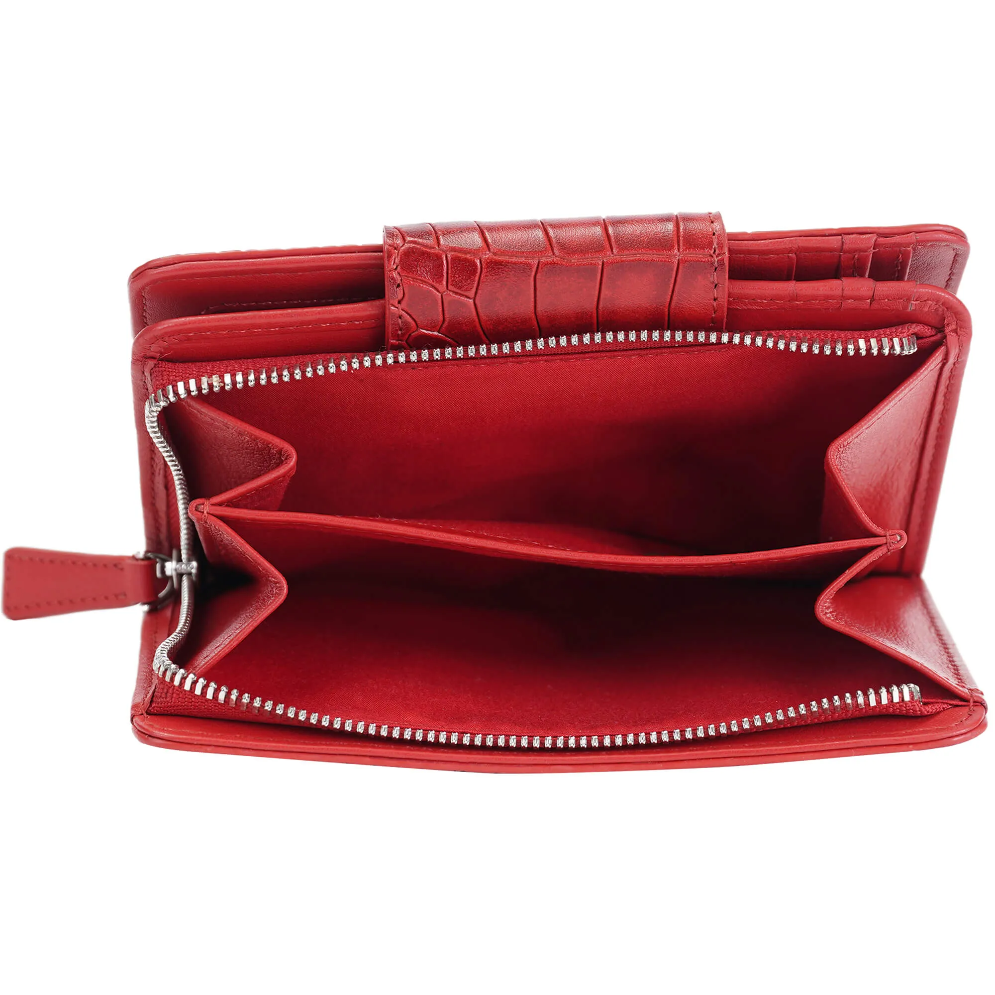 Mancini Croco2 Women’s Medium Clutch Wallet with Enhanced RFID Protection
