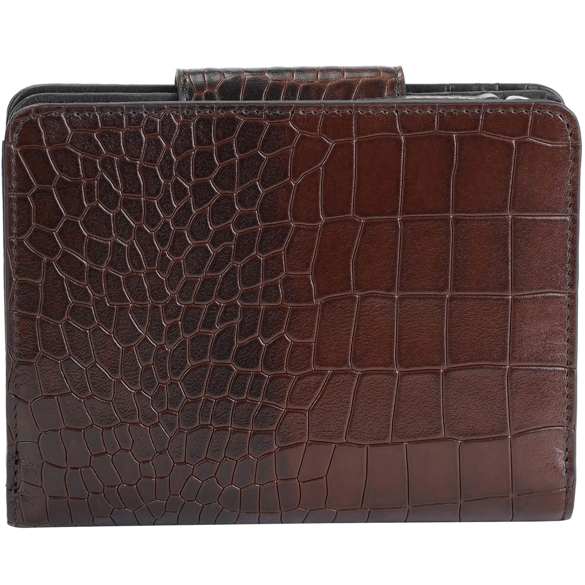 Mancini Croco2 Women’s Medium Clutch Wallet with Enhanced RFID Protection