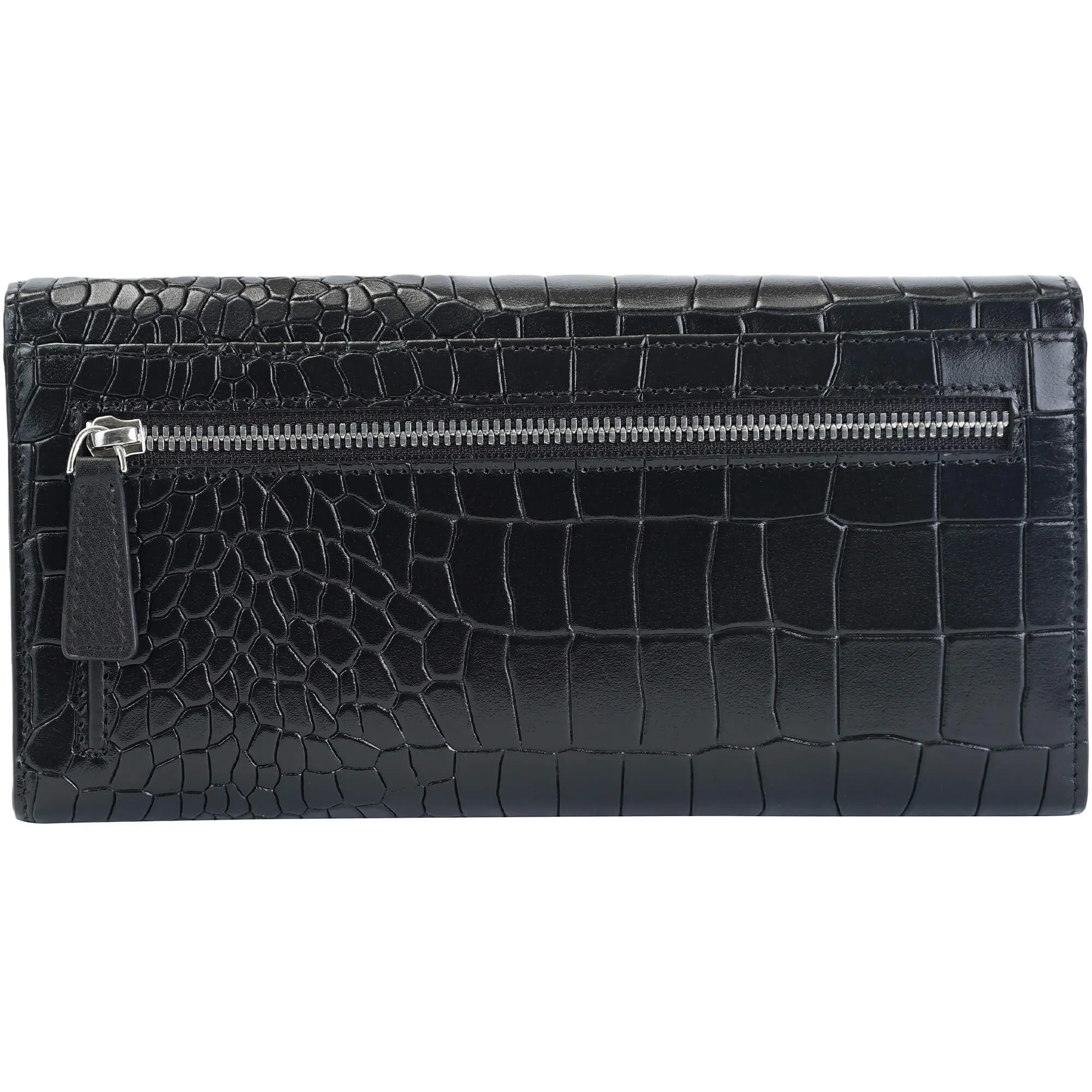Mancini Croco2 Women’s Trifold Wallet with Enhanced RFID Security