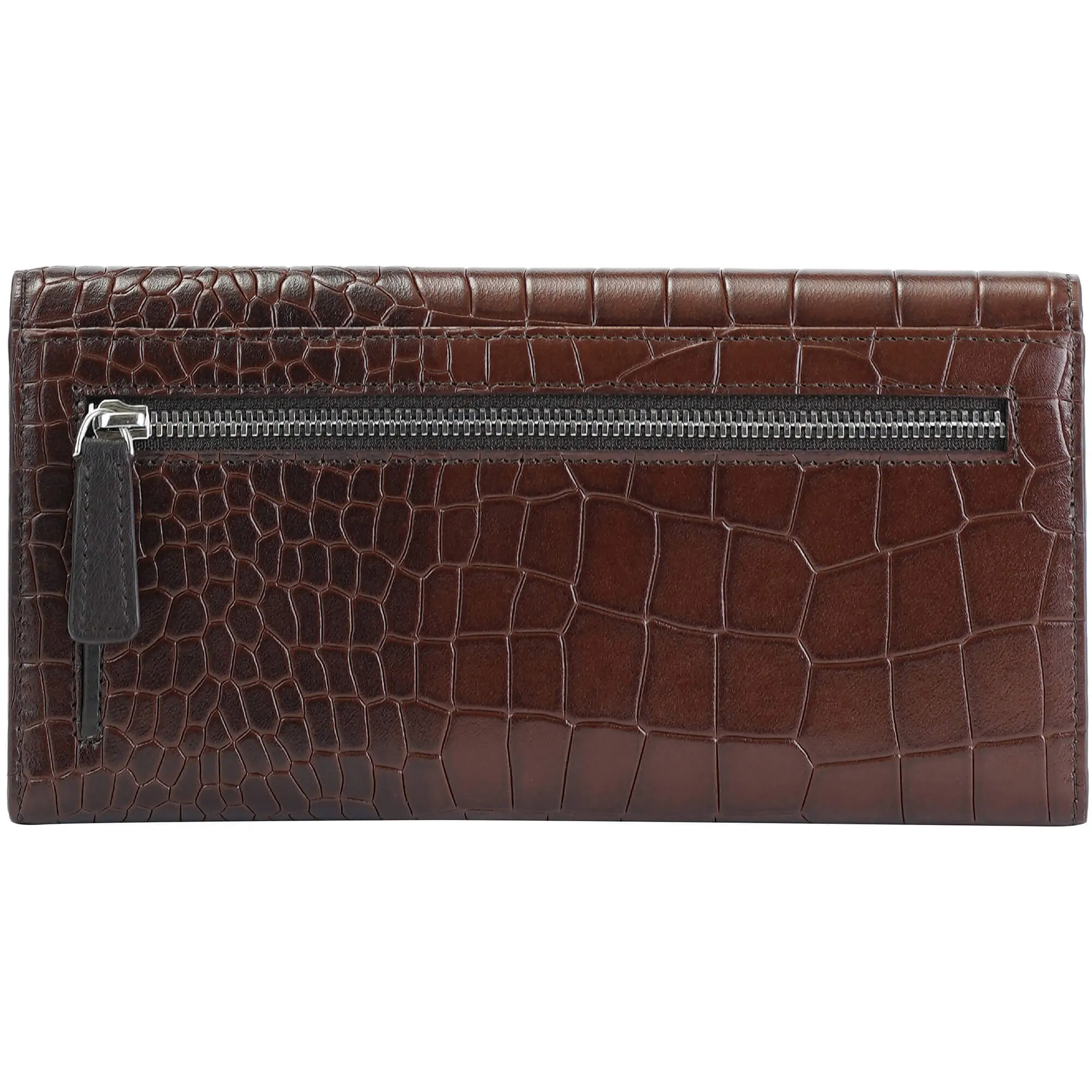 Mancini Croco2 Women’s Trifold Wallet with Enhanced RFID Security