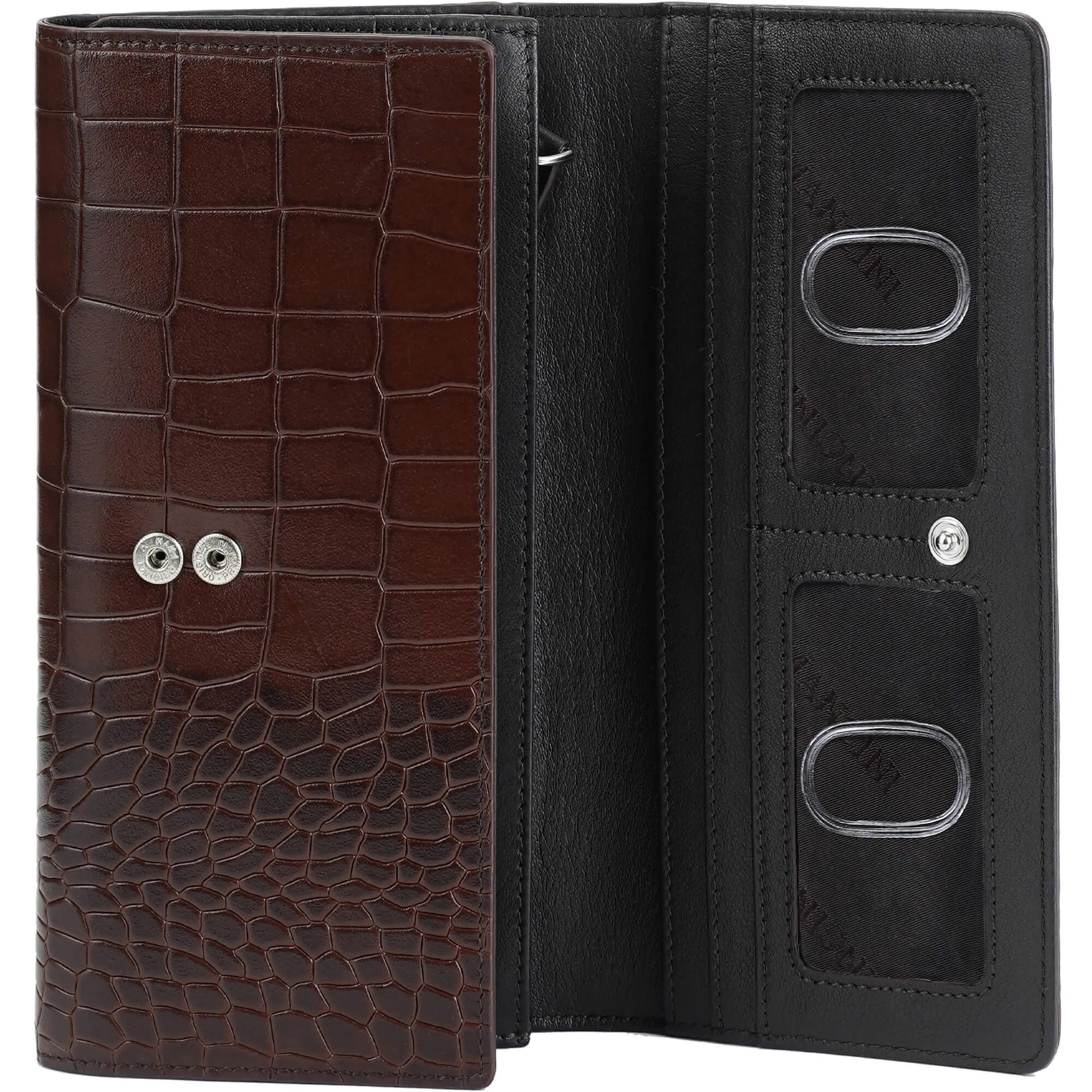 Mancini Croco2 Women’s Trifold Wallet with Enhanced RFID Security