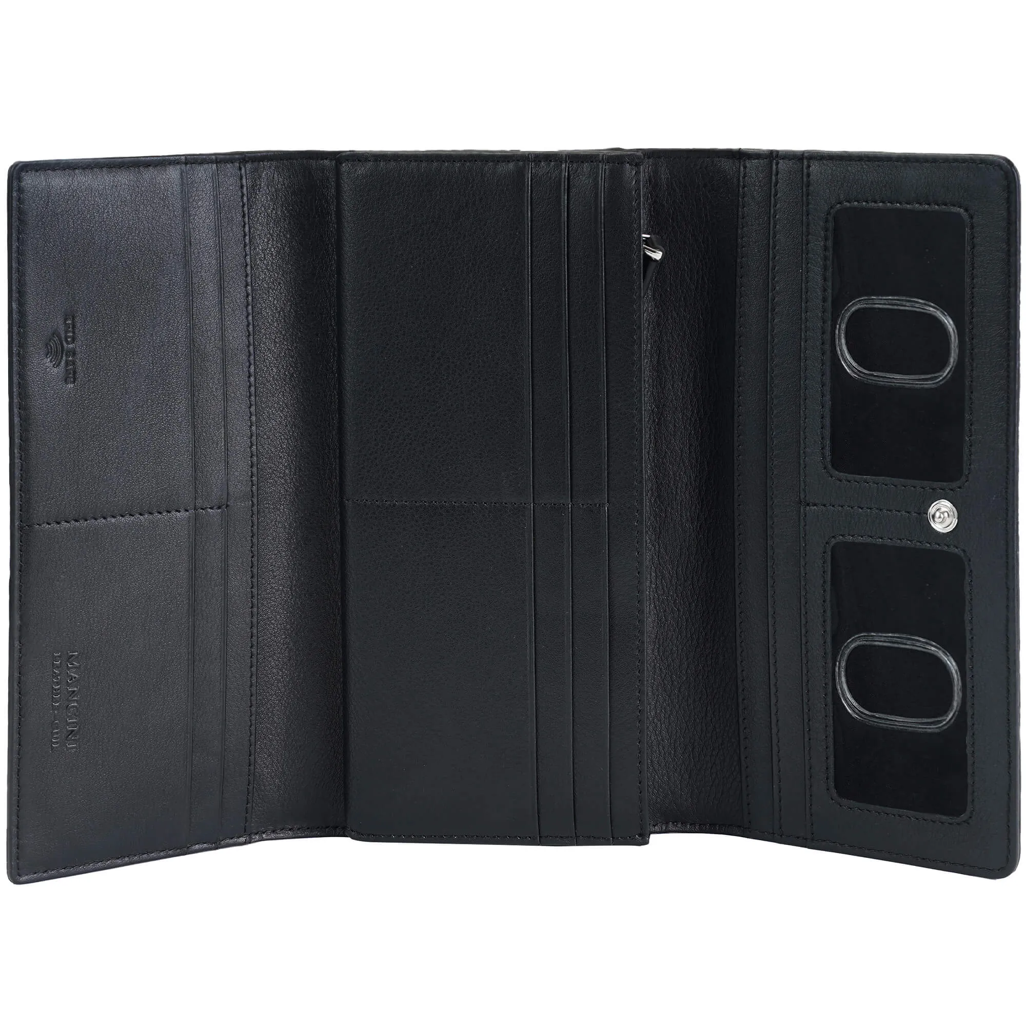 Mancini Croco2 Women’s Trifold Wallet with Enhanced RFID Security
