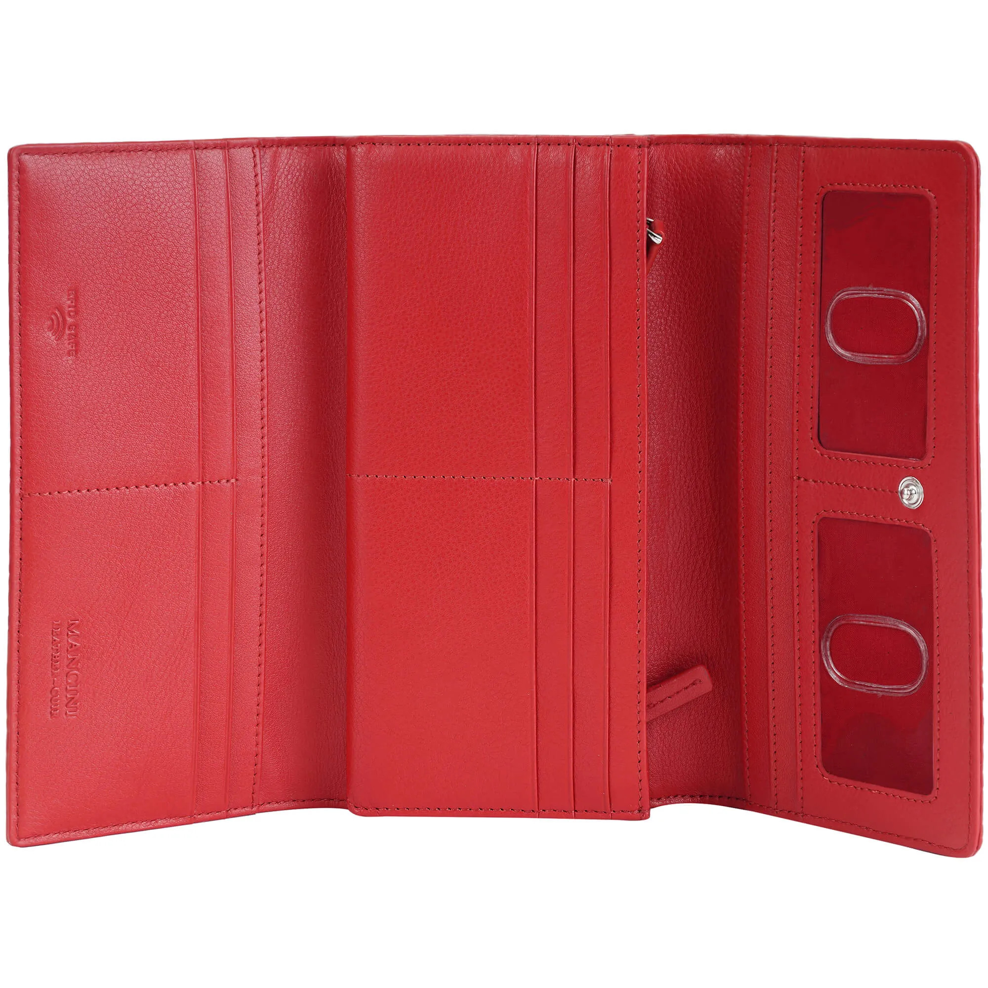 Mancini Croco2 Women’s Trifold Wallet with Enhanced RFID Security