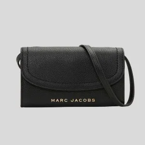 MARC JACOBS Groove Leather Wallet On Chain Black 4P4SMN002S01
