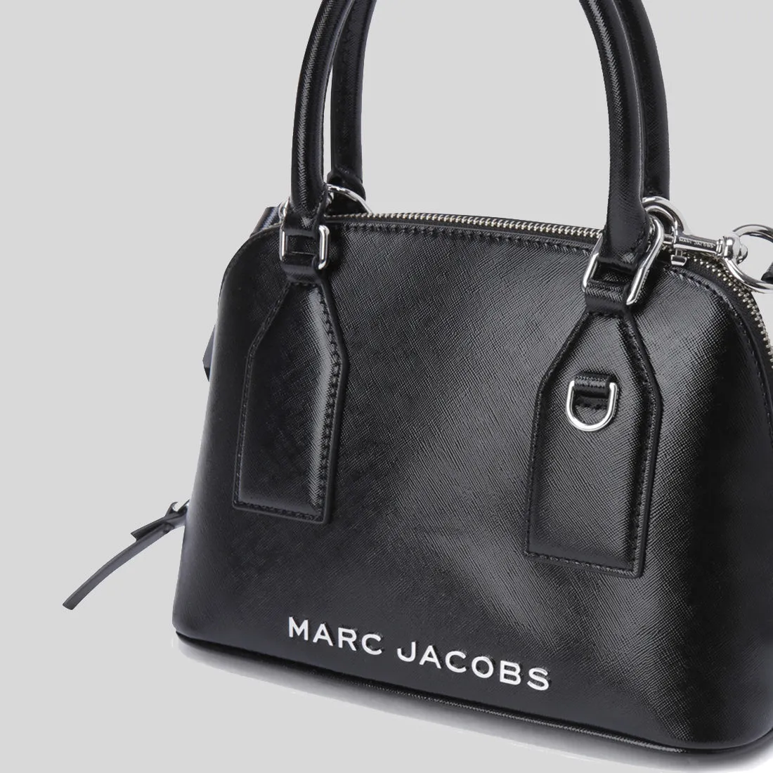 MARC JACOBS Small Leather Dome Satchel Crossbody Bag Black 4S4HSC003H02