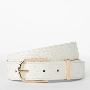 Medium Leather Gold Buckle Belt Brahmin