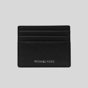 MICHAEL KORS Cooper Pebbled Leather Tall Card Case Black 36S4LCOD2L