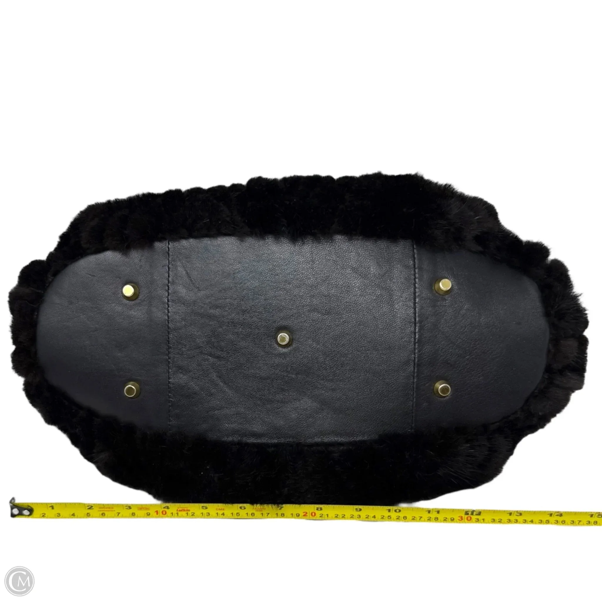 Mink & Leather Shoulder Bag By Paolo Masi, Size: Medium