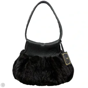 Mink & Leather Shoulder Bag By Paolo Masi, Size: Medium