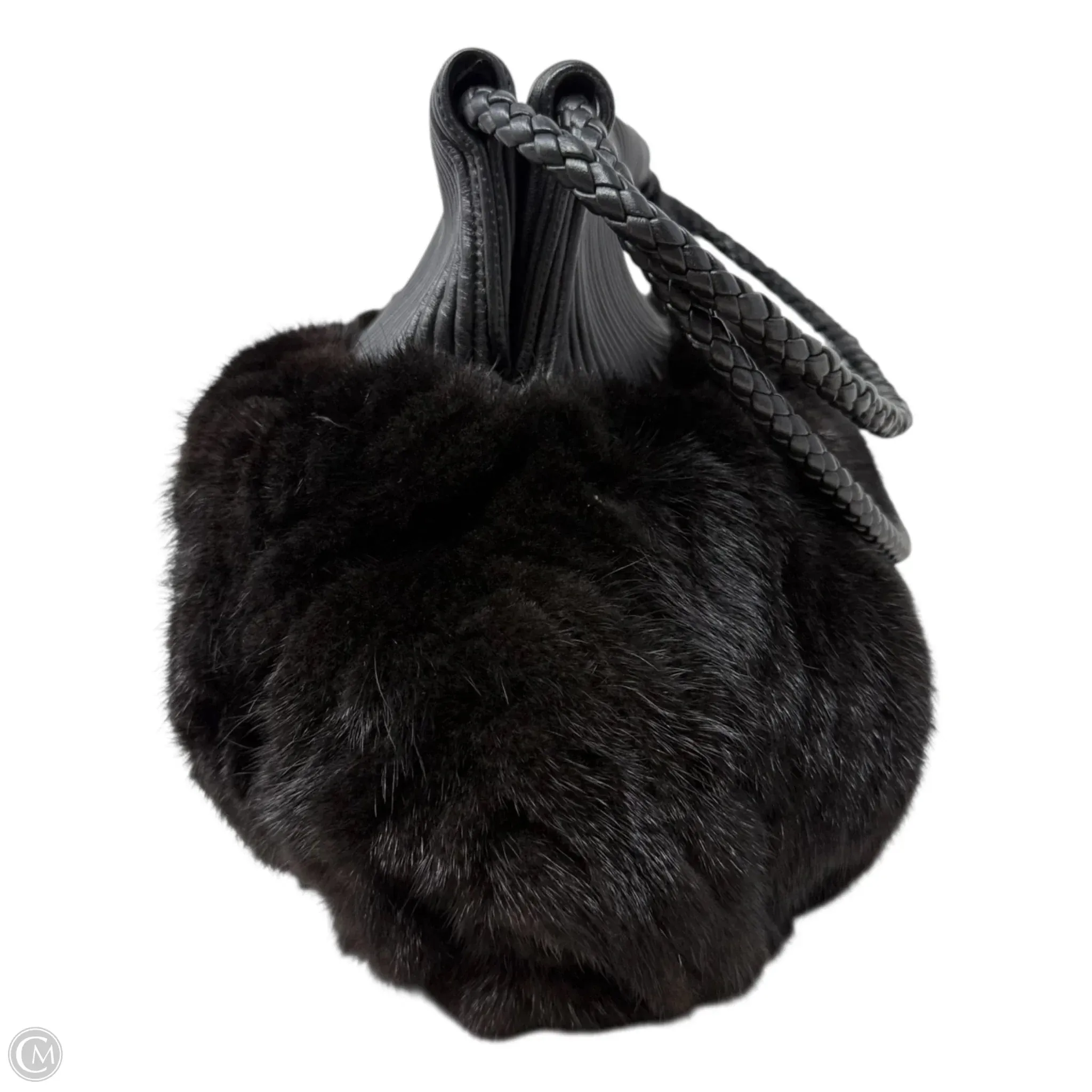 Mink & Leather Shoulder Bag By Paolo Masi, Size: Medium