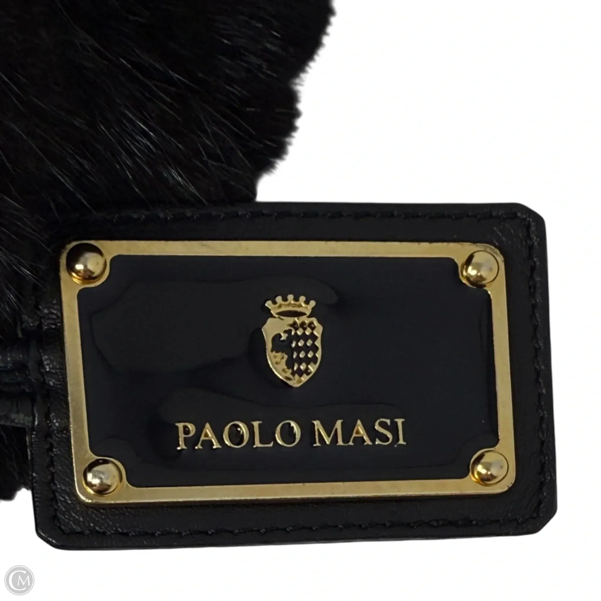 Mink & Leather Shoulder Bag By Paolo Masi, Size: Medium