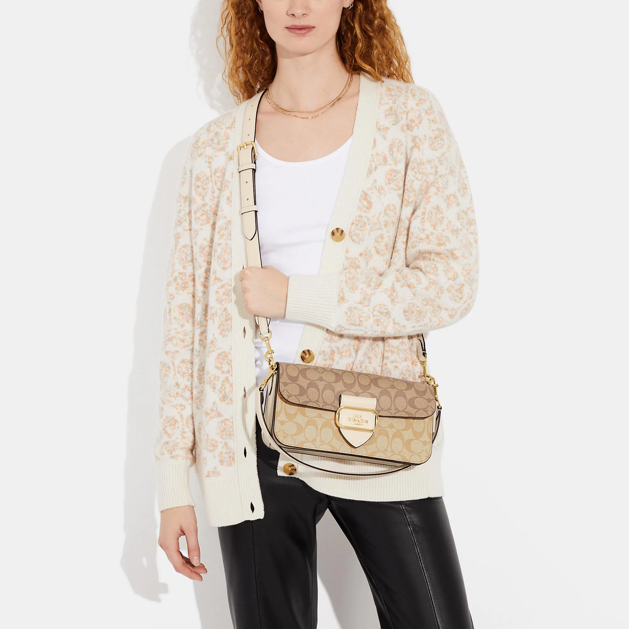 Reformation Coach Outlet Morgan Shoulder Bag In Blocked Signature Canvas