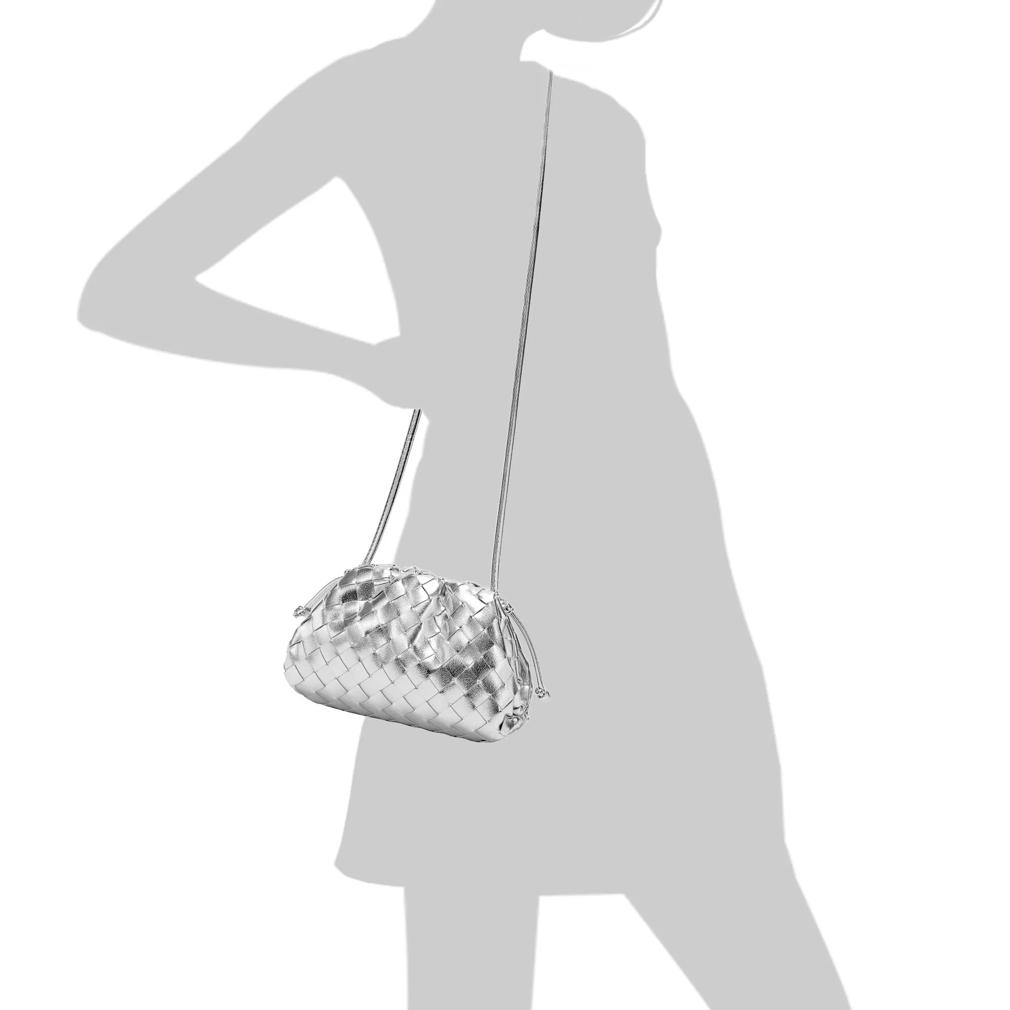 Tiffany & Fred Full Grain Woven Leather Pouch/ Shoulder/ Clutch Bag