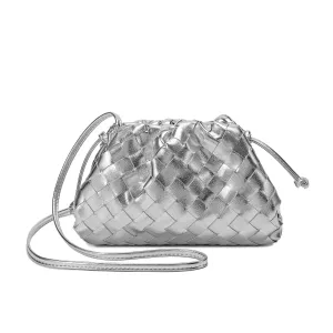 Tiffany & Fred Full Grain Woven Leather Pouch/ Shoulder/ Clutch Bag