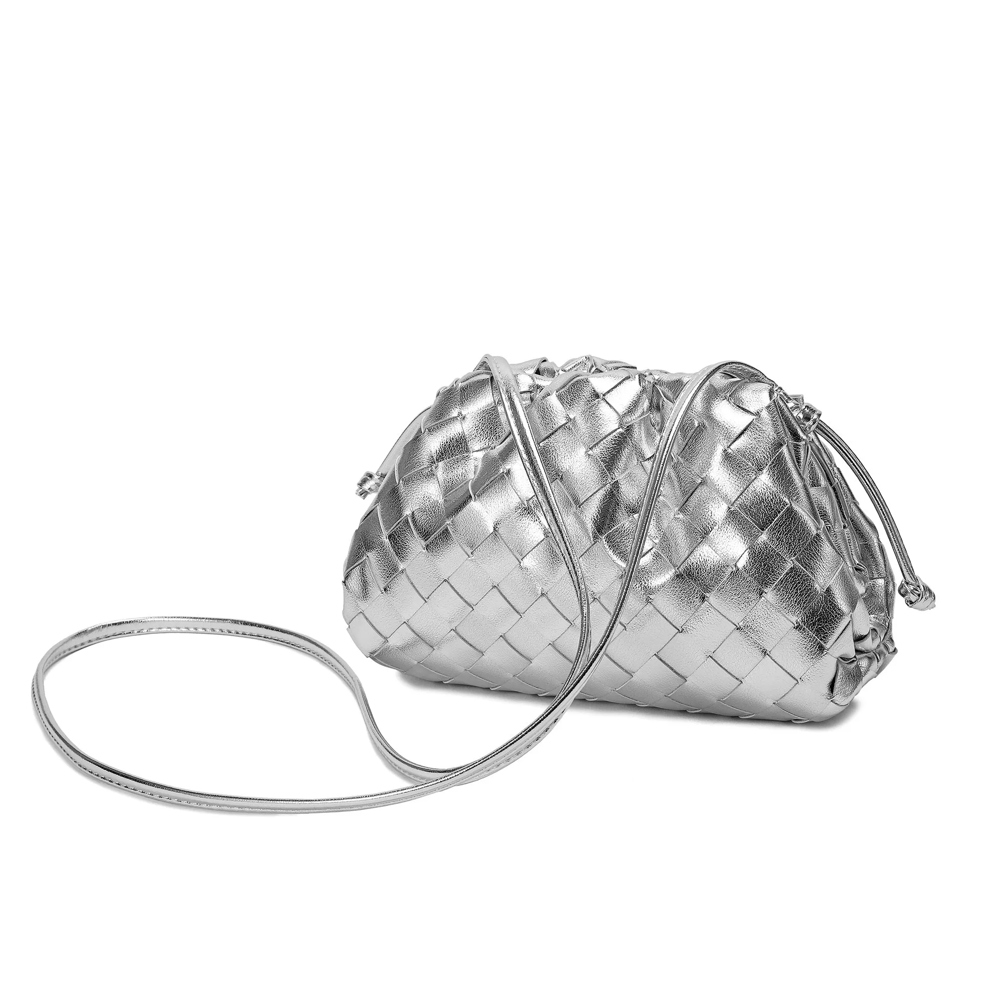 Tiffany & Fred Full Grain Woven Leather Pouch/ Shoulder/ Clutch Bag
