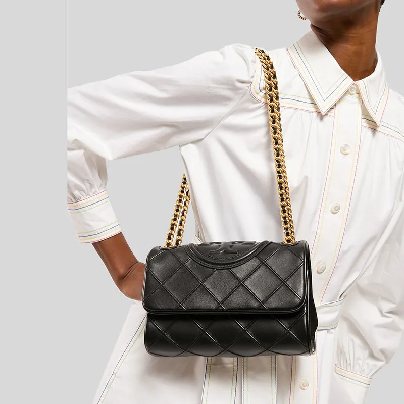 TORY BURCH Small Fleming Soft Convertible Shoulder Bag Black 139060
