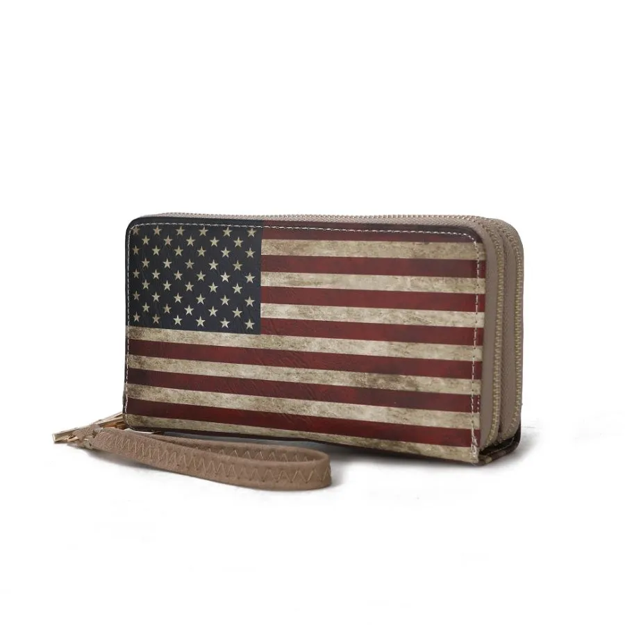 Uriel Vegan Leather Women’s FLAG Wristlet Wallet